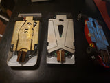 3 x Pro Custom Painted Vacuum Body Metal Chassis, 1:32 scale Slot Cars